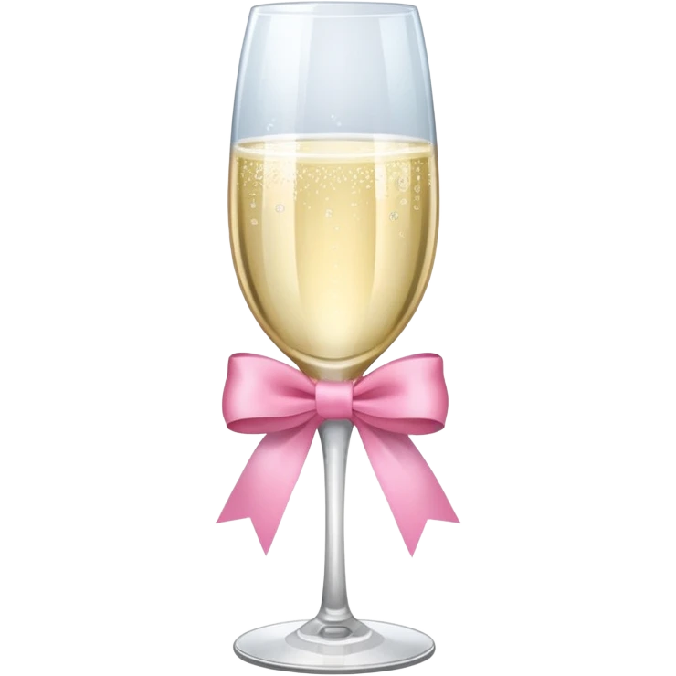 champagne glass with a pink ribbon on it emoji
