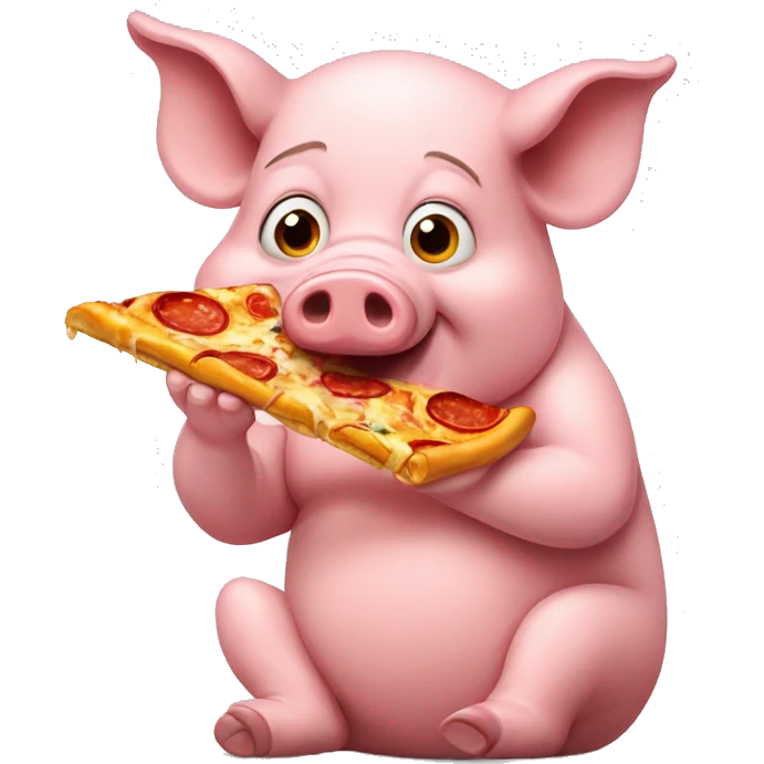 pig eating pizza  emoji