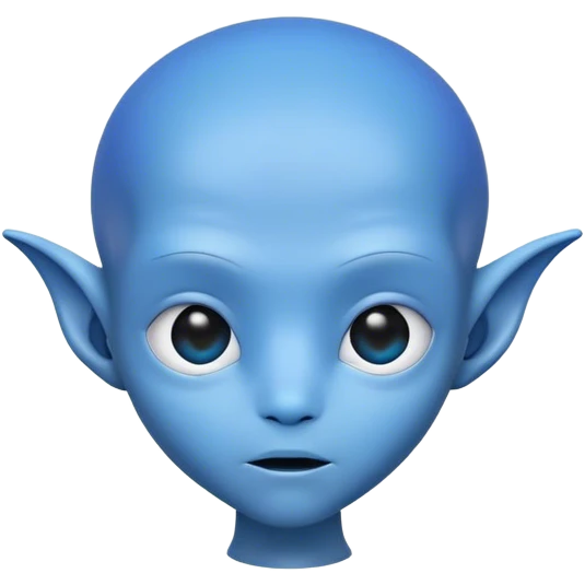 cute bluehead alien with airpodsmax on his head emoji