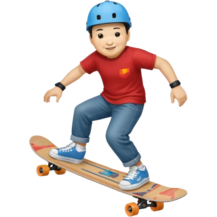 Xi Jinping riding skate board emoji