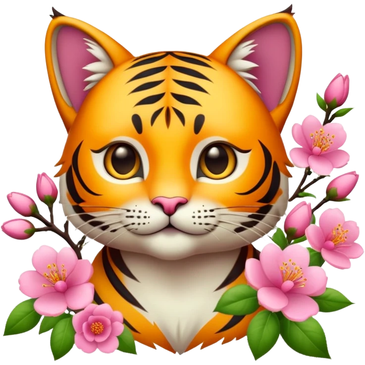 Chat et fleurs de cerisier  emoji