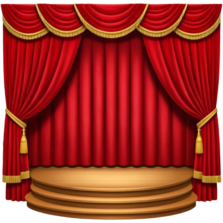 Empty stage red curtains emoji