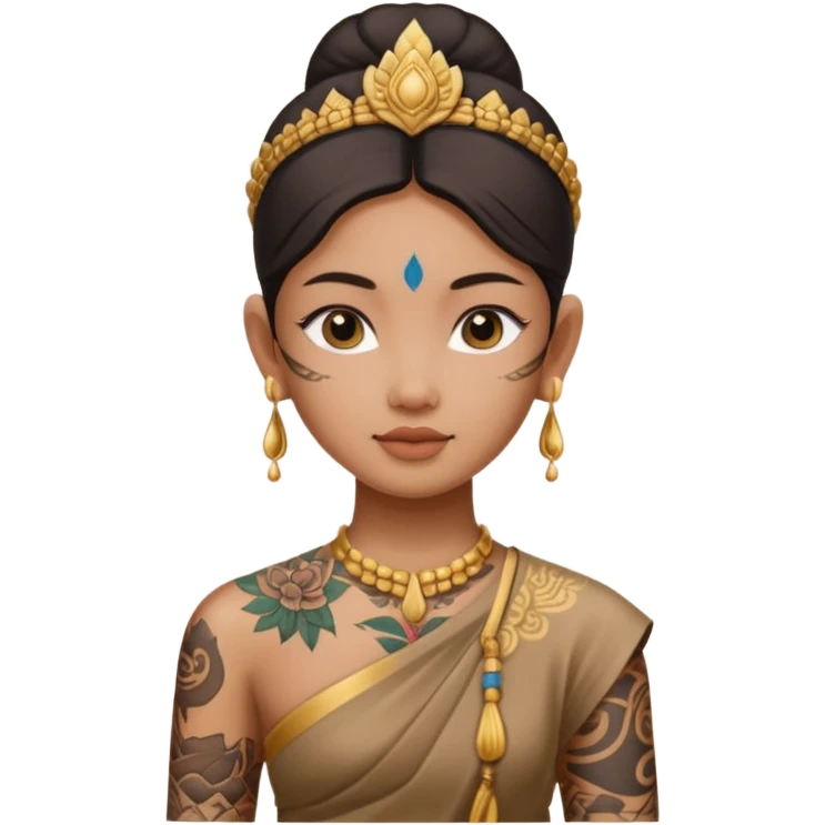 thailand ancient GIRL with tatooed emoji