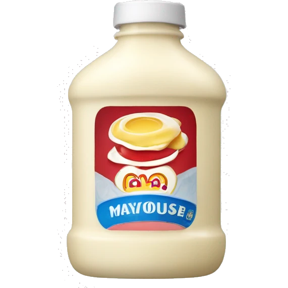 Bottle of Mayonnaise red caps emoji