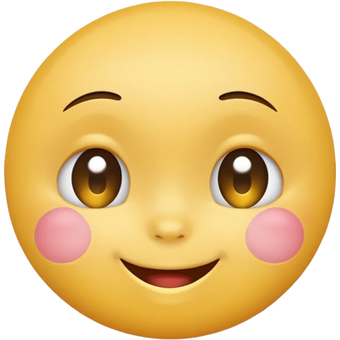 Emoji, yellow round smiling face, shy expression emoji