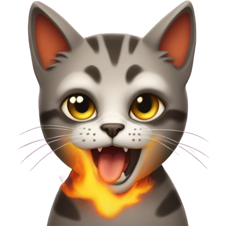 Cat breathing fire  emoji