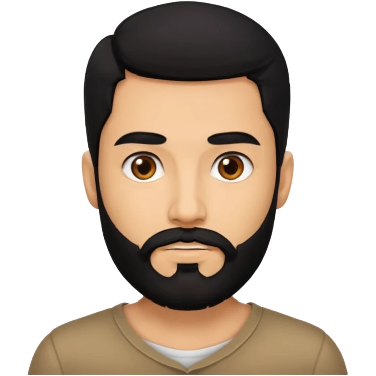 Handsome man with black hair and beard emoji