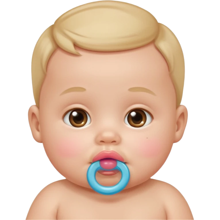 cute baby with pacifier in mouth emoji
