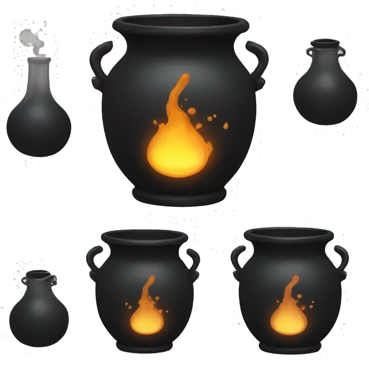 black cauldron with potion emoji
