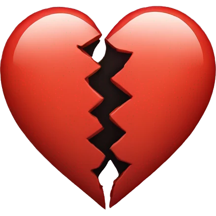 Heart split in half, broken heart emoji