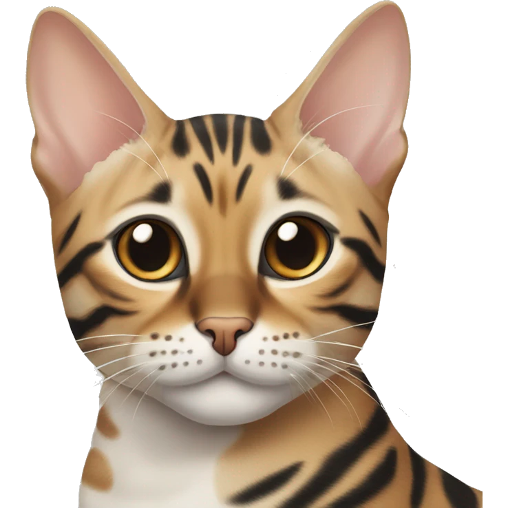 two bengal cats, one of them is warm-white colored, another one is classic black bengal cat emoji