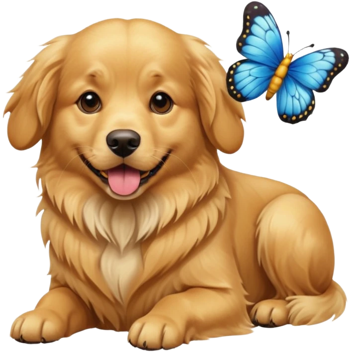 a cool dog with buffterfly emoji