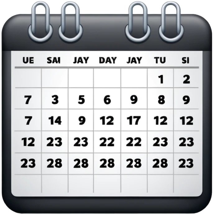 3 x 30 days calendar emoji