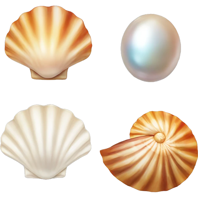 Pearl and shell emoji