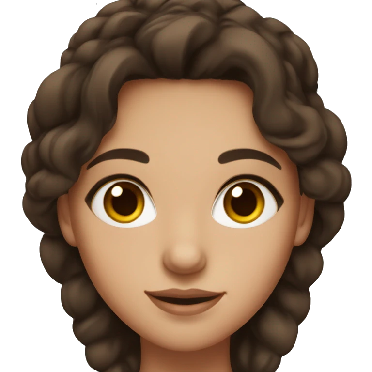 A brunette girl with brown eyes and natural makeuo emoji