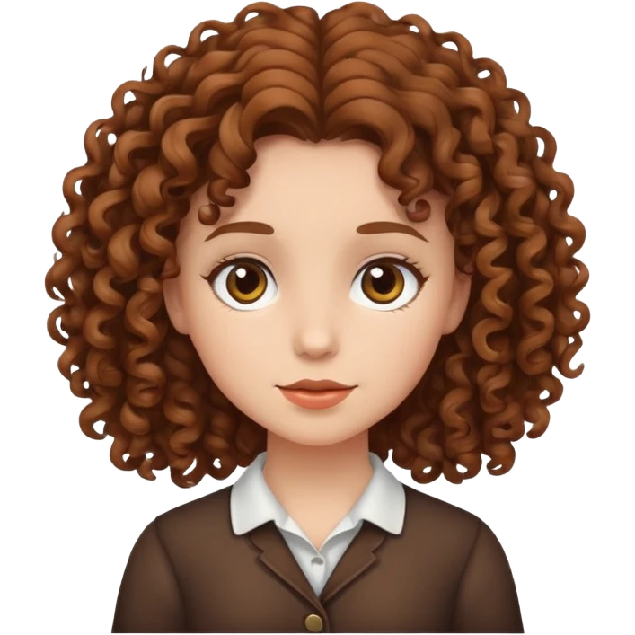 Girl brown curly hair emoji