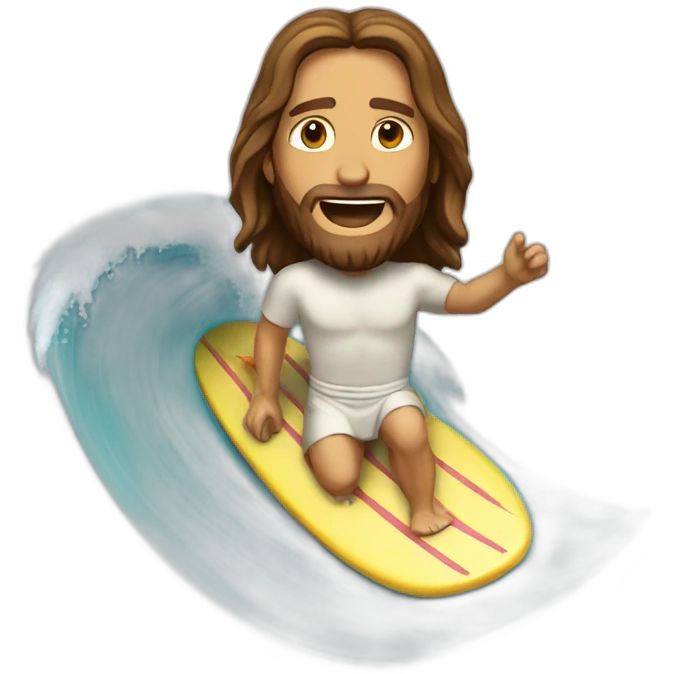 Jesus Christ surfing emoji