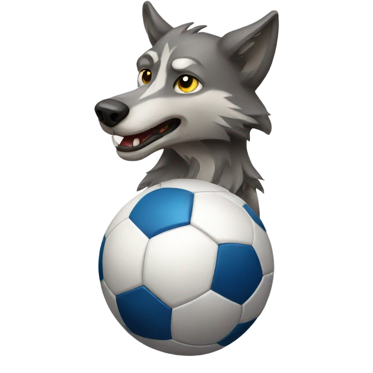 Wolf playing soccer emoji