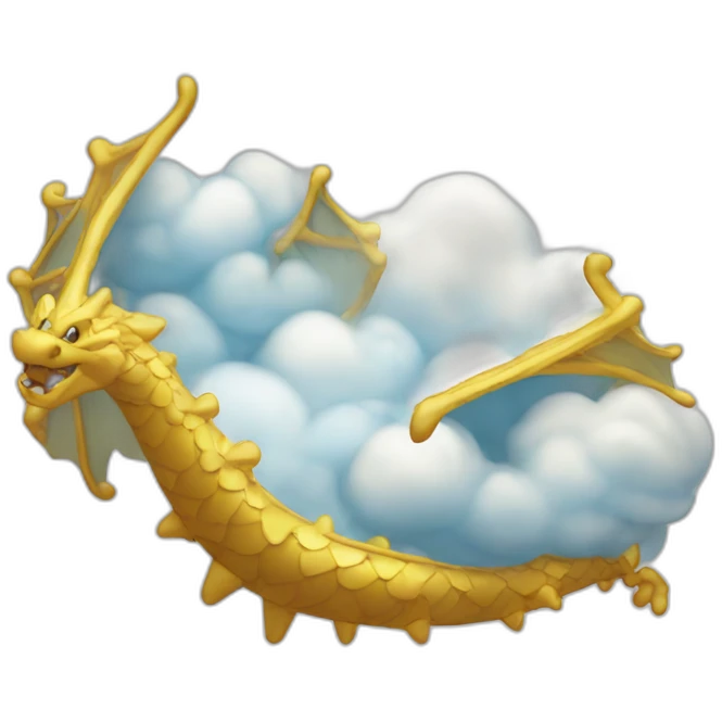 A gold-edged cloud that looks like a dragon emoji