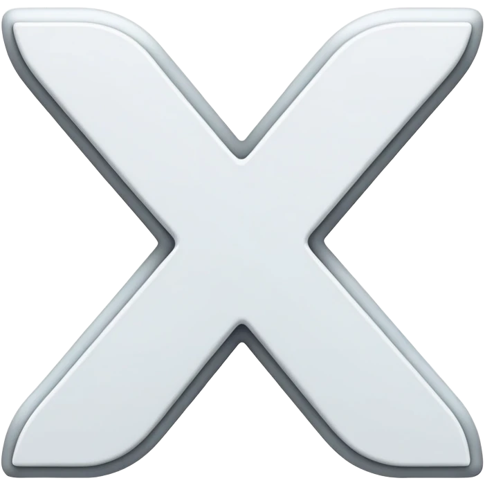 white letter X emoji