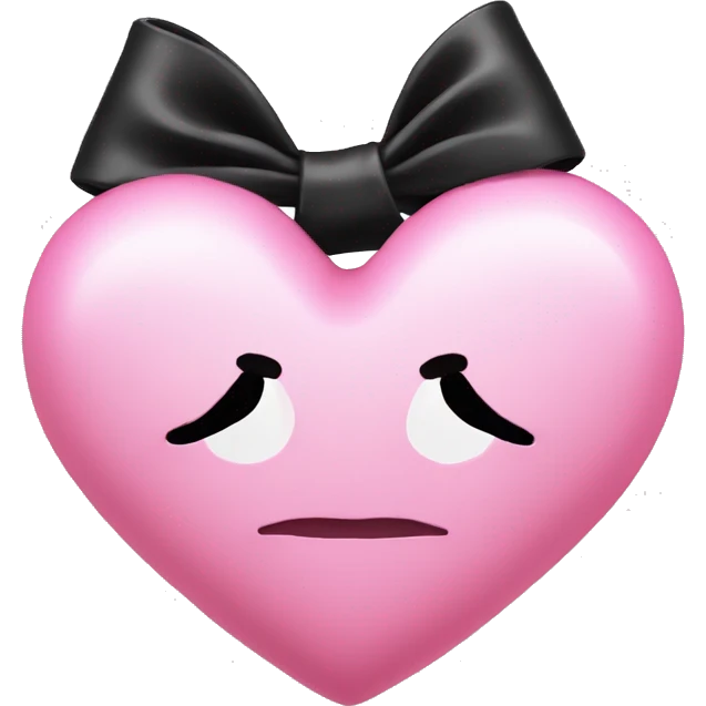 pink heart with a black bbow  emoji