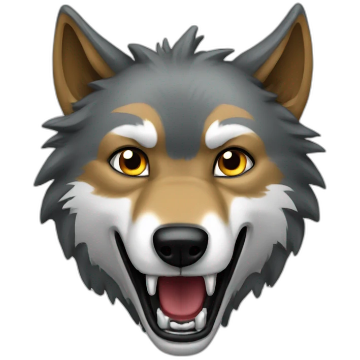Wolf yells emoji
