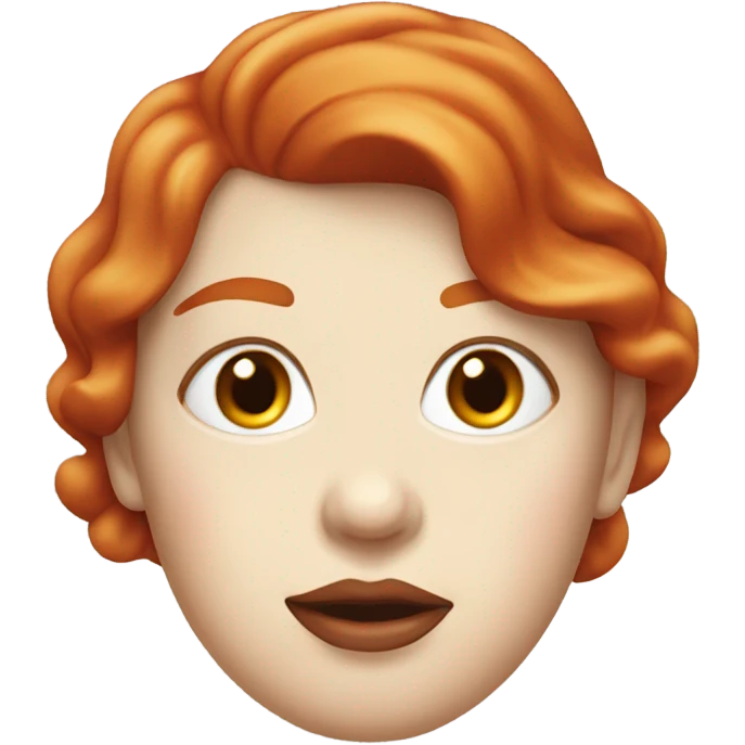 Red hair Lipstick Face covered in milk liquid emoji