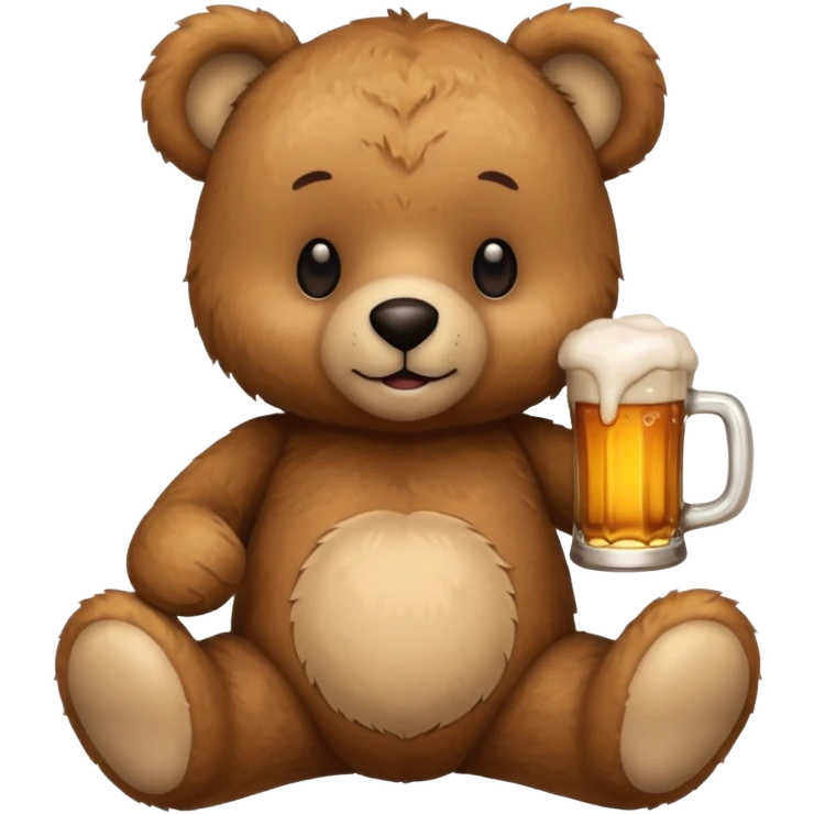 Teddy bear with a beer  emoji