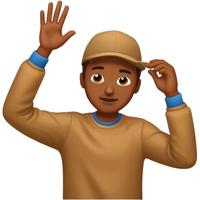 Man dabing emoji
