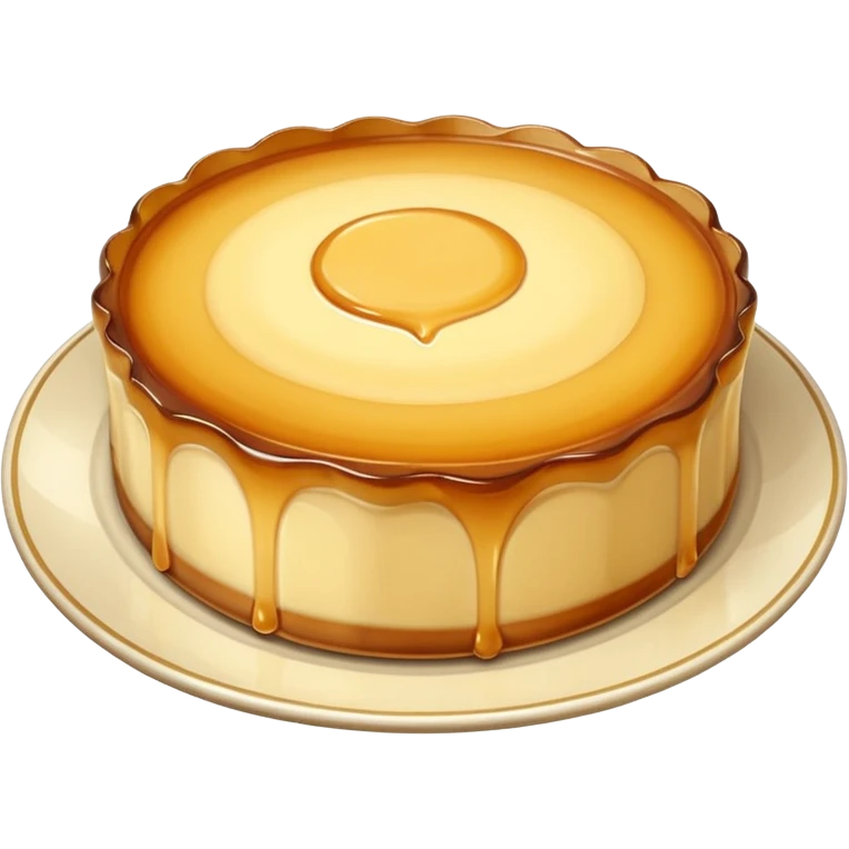 scalloped flan on a dish emoji