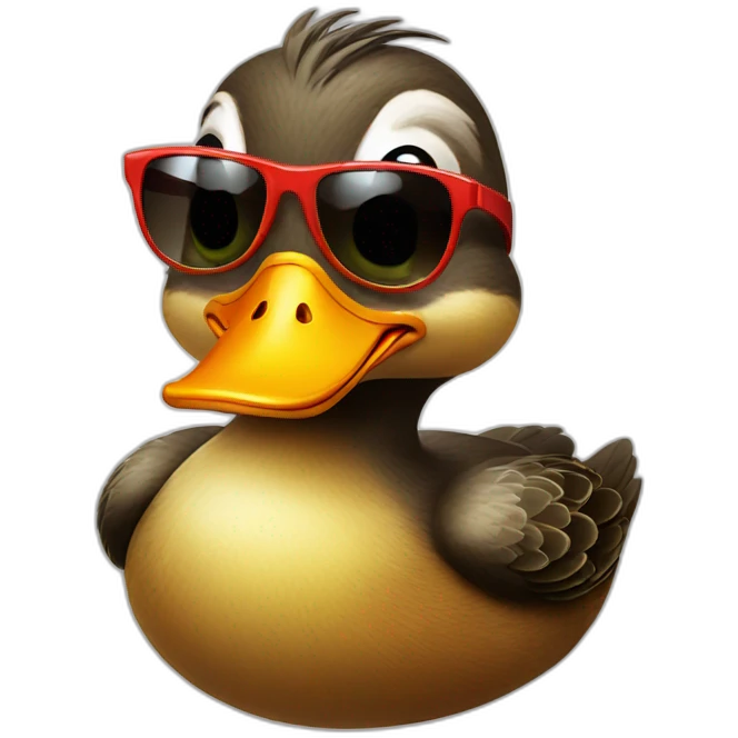 Duck with sun glasses emoji