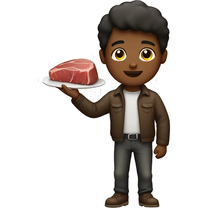 boy with a steak in his hand emoji