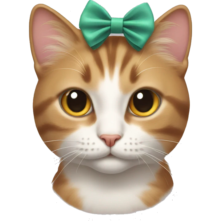 Cat with a bow in her hair  emoji
