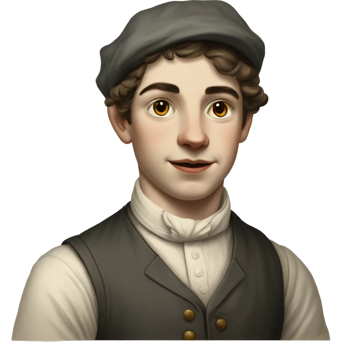 young man worker 19th century with white skin emoji