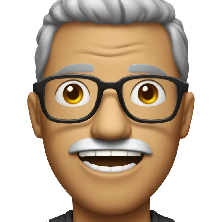 Mad man with glasses emoji