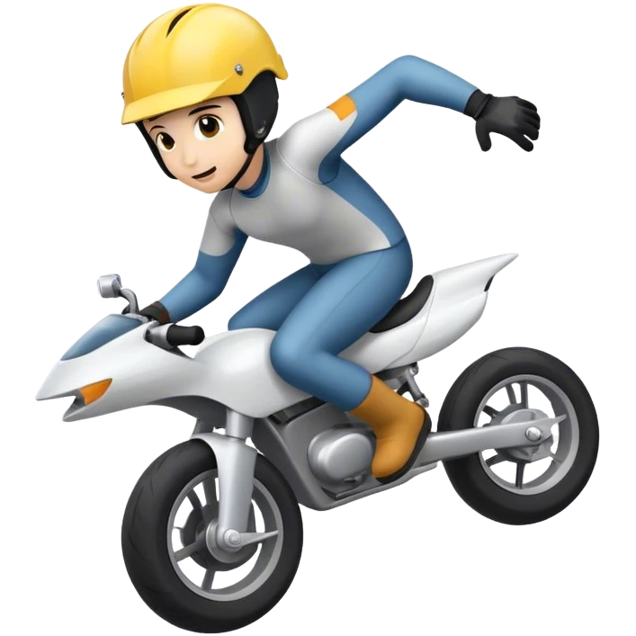 person doing a wheelie emoji