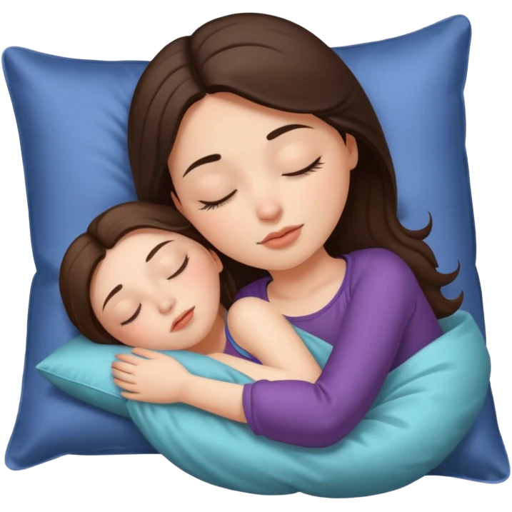 Emoji sleeping beauty brunette white girl with a silk pillow emoji