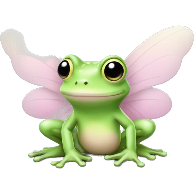 Light green Fairy frog with light pink wings emoji