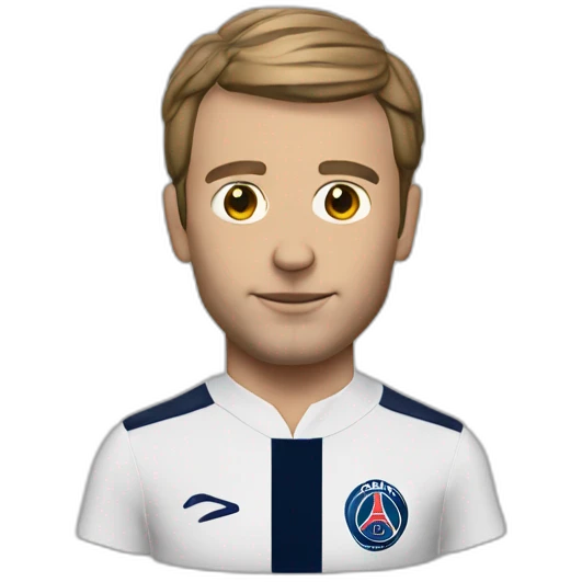 macron head with a psg shirt emoji