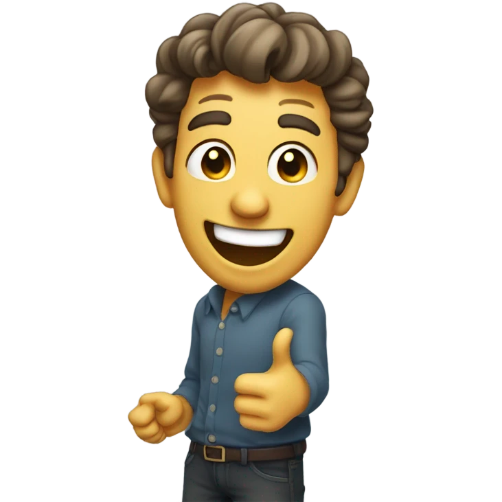  man with annoying laugh pointing at the user emoji
