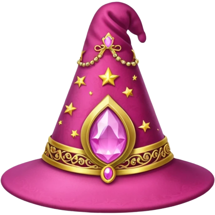 a pink magical hat emoji