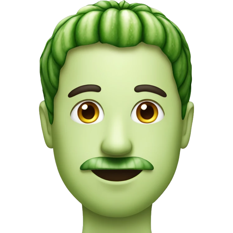 a man with a cucumber on his nose emoji