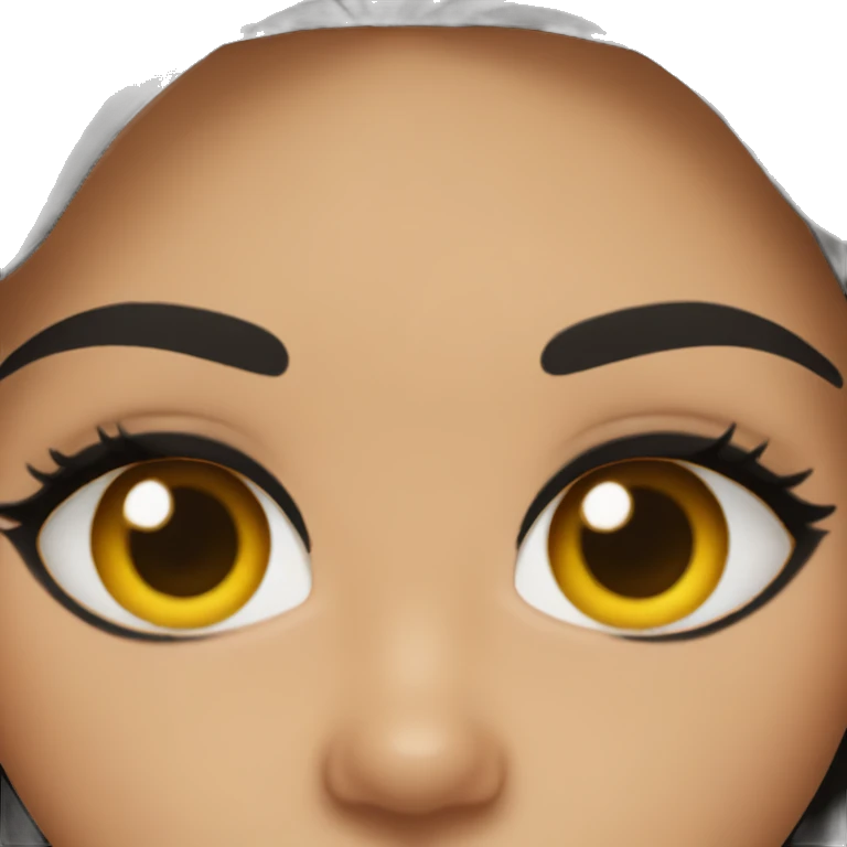 Girl with dark hair and winged eyeliner  emoji