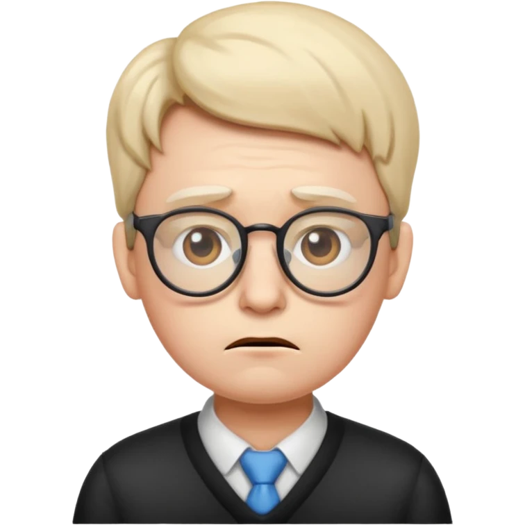 sad nerd emoji with expressive face and glasses emoji