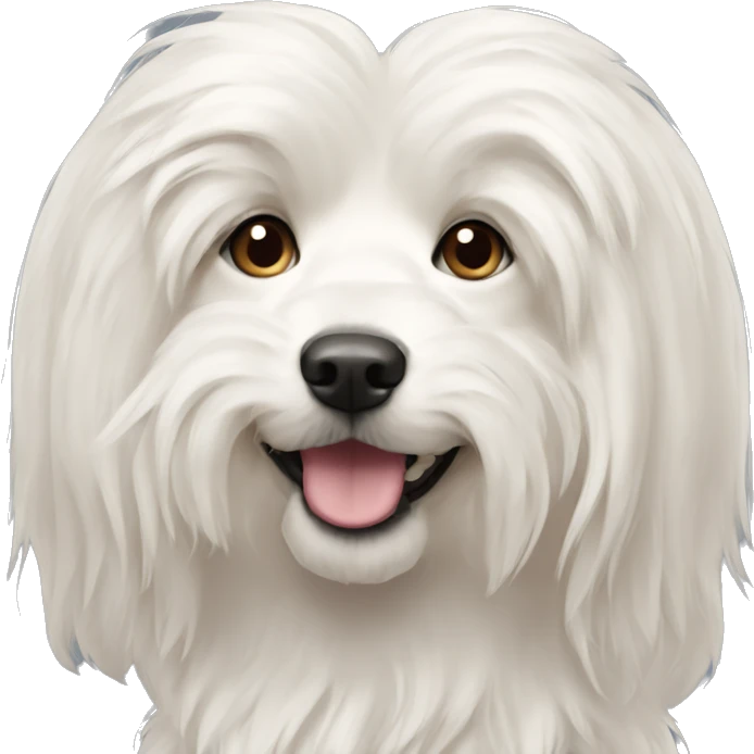 white long hair dog crested malt ears down emoji