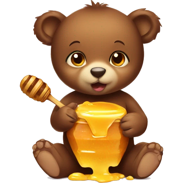 Baby bear eating honey emoji