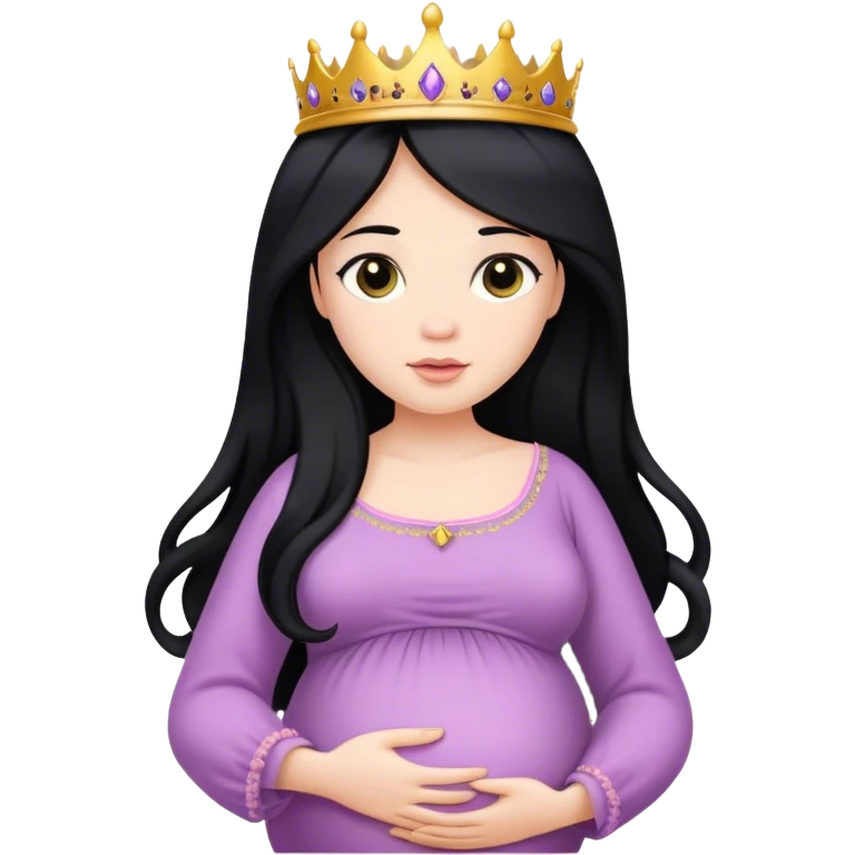 Pregnant princess with black long hair emoji