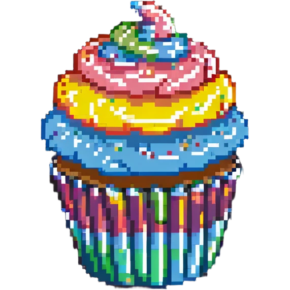 cupcake with rainbow icing emoji