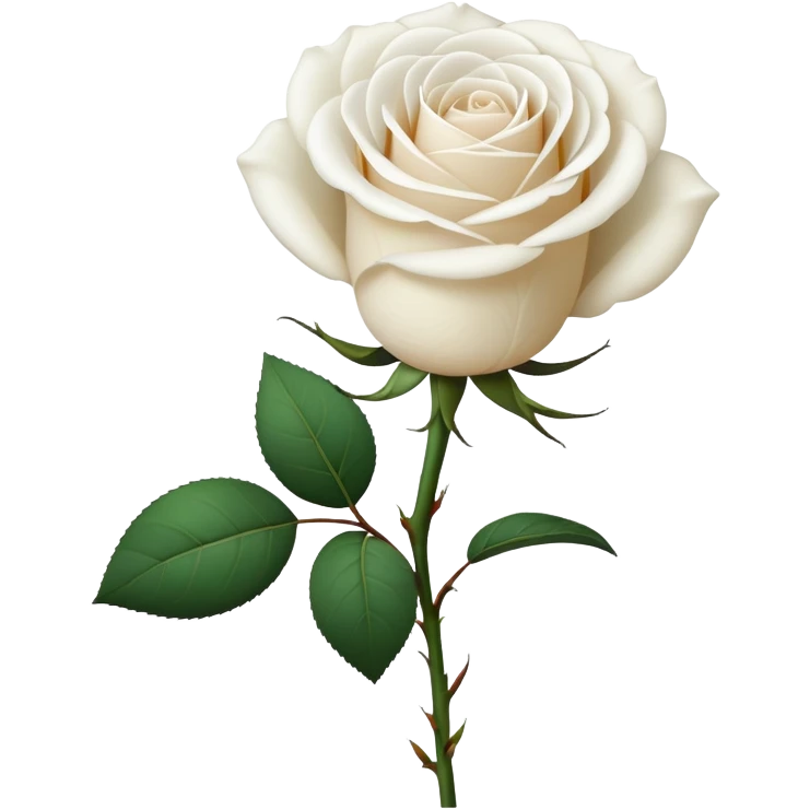 White long stem rose emoji