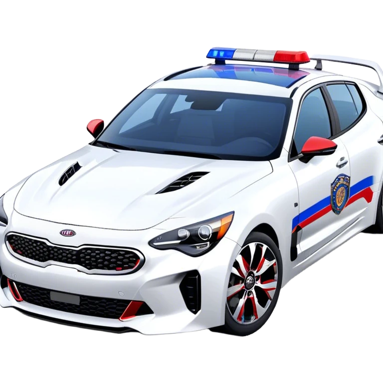 Police Car - Kia Stinger (Model Year: 2018) (Iconic Colour: White with blue and red markings) emoji